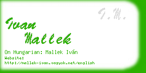 ivan mallek business card
